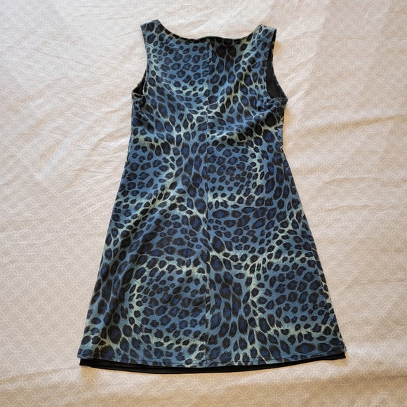 Blue leopard print dress Juniors small - Picture 2 of 5